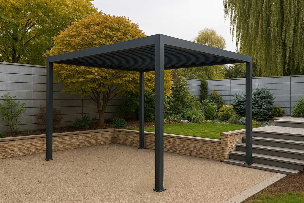Pergola bioclimatique 3 × 4 m gris anthracite