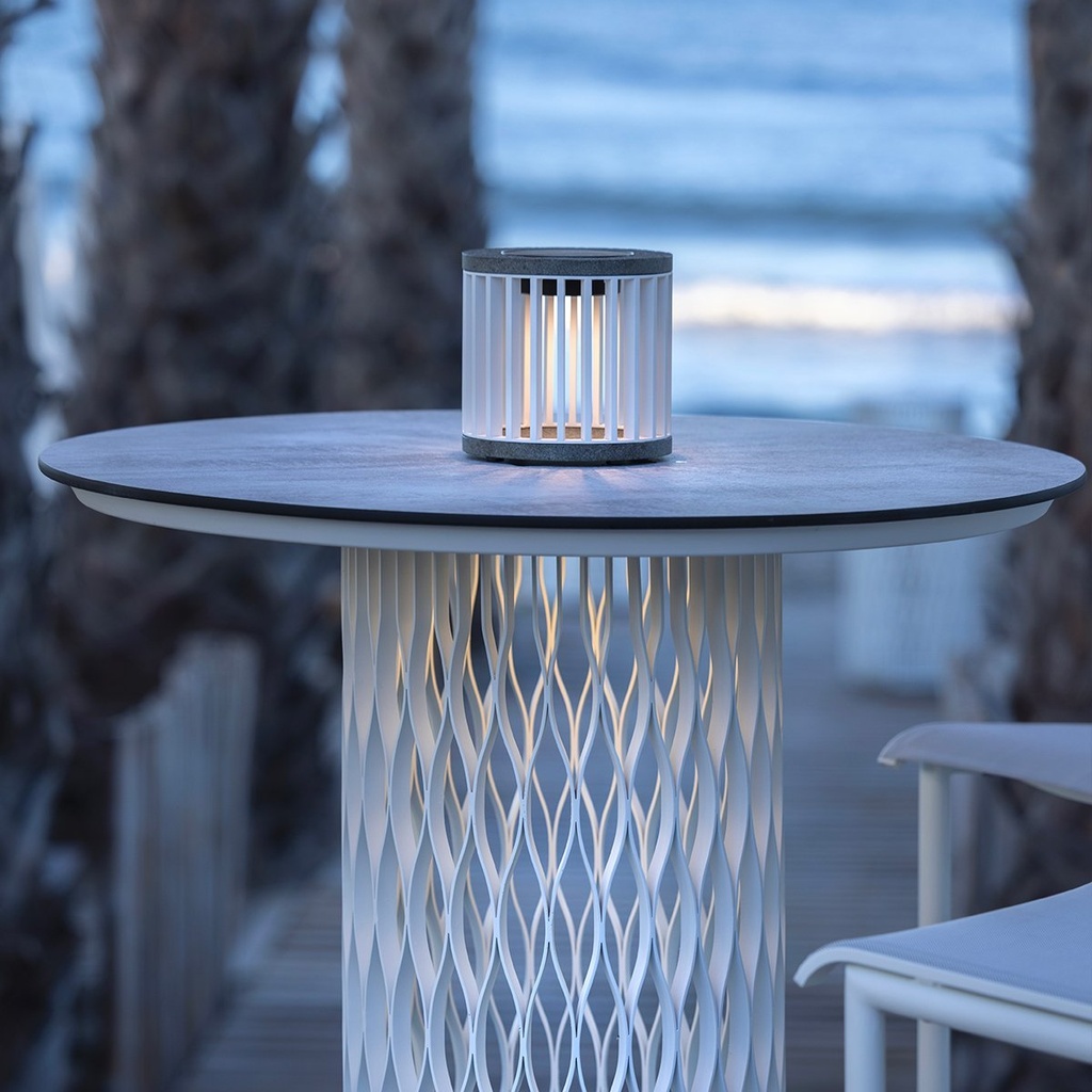 Élégante Lampe de Table Solaire HALO – 200 Lumens Granit