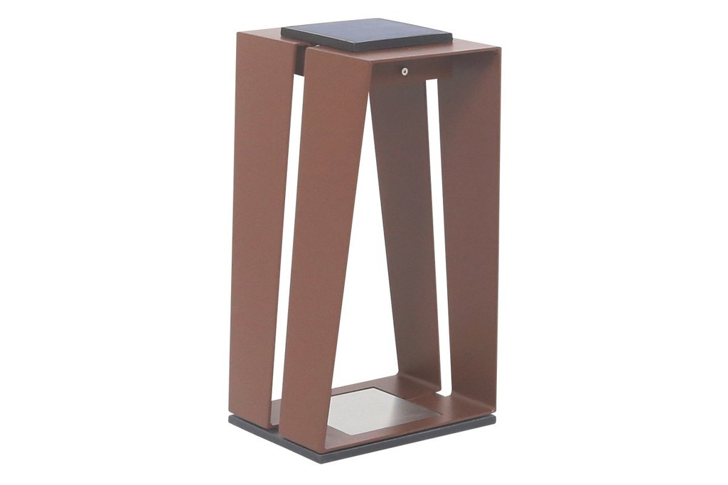 [LJ-TINK127] Élégante Lanterne Solaire SKAAL 40 cm – 500 Lumens Corten