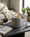 Feu de Table Béton ENTTA – Design Minimaliste Gris