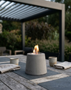 Feu de Table Béton ENTTA – Design Minimaliste Gris