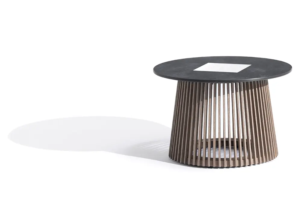 [LJ-TA04500A] Table Basse Lumineuse Solaire TECKA – Ø 50 cm