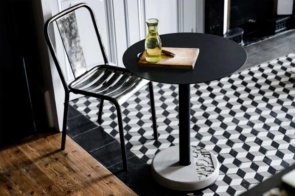 Table de Bistro Extérieur Ronde Donut 70cm – Béton Élégant